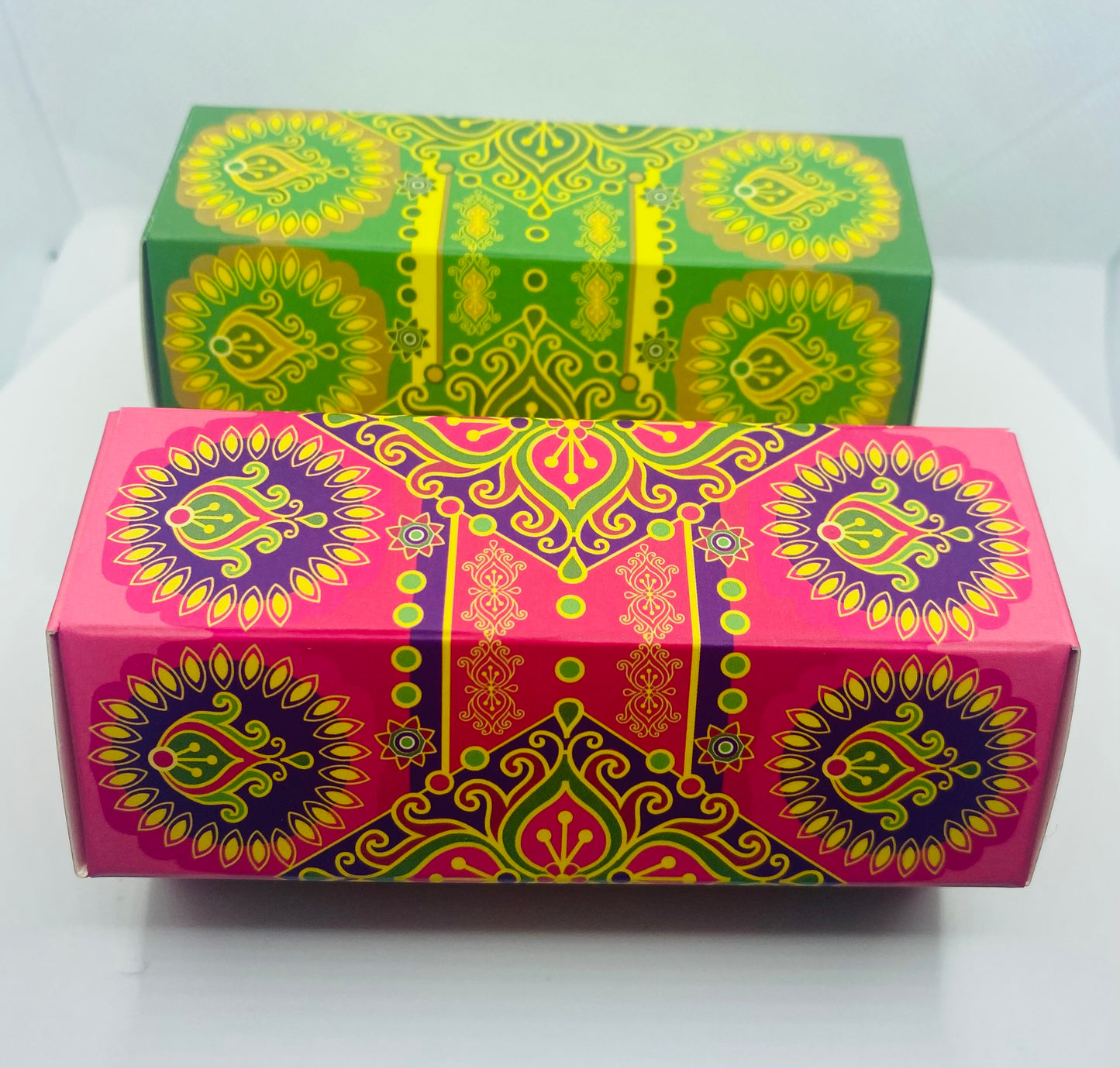 Mendhi Dholki Hexagon Themed Favour Boxes