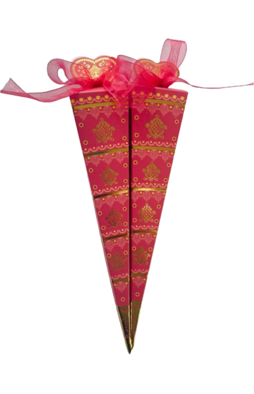 Mendhi Dholki Cone Themed Favour Boxes